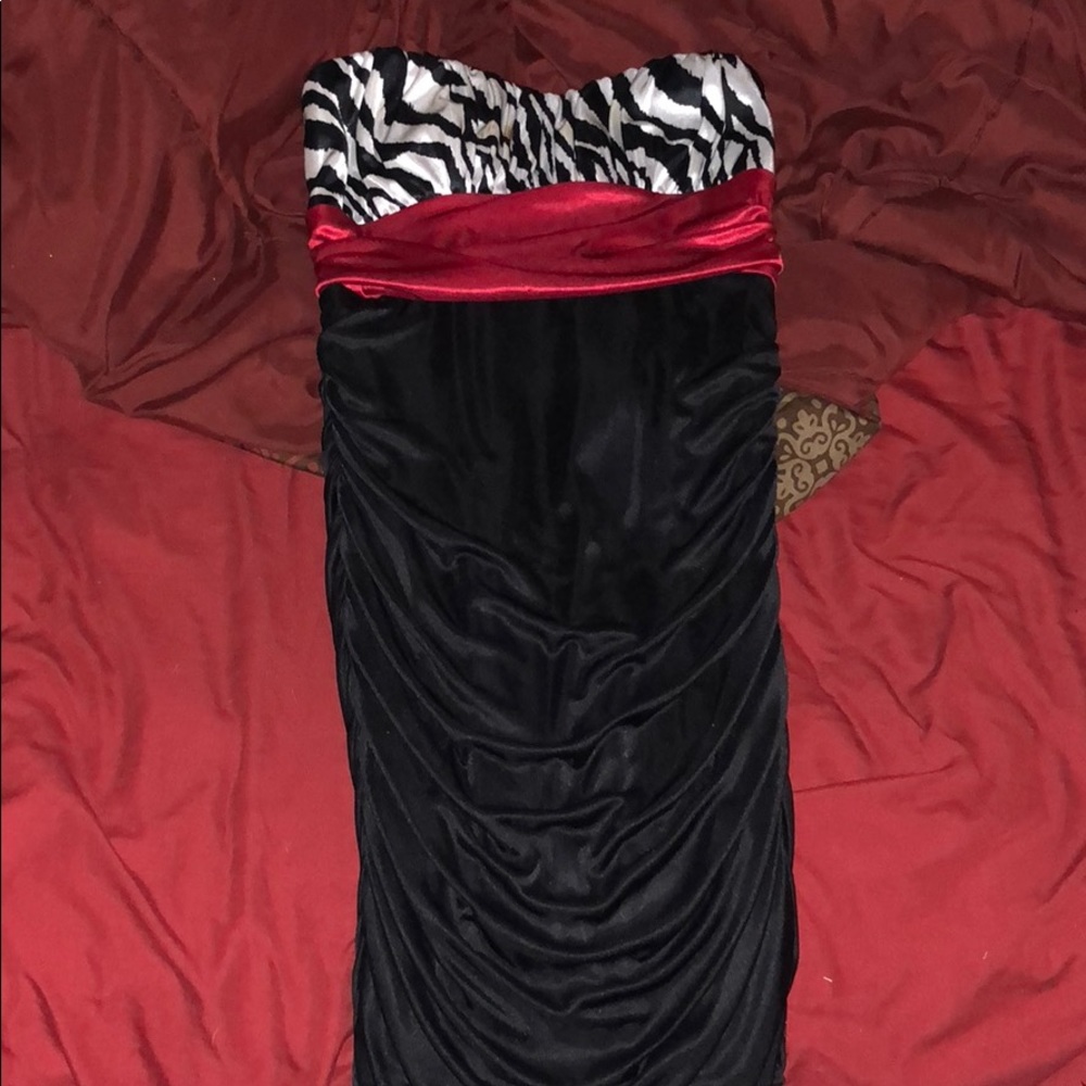 Black red zebra cute dress